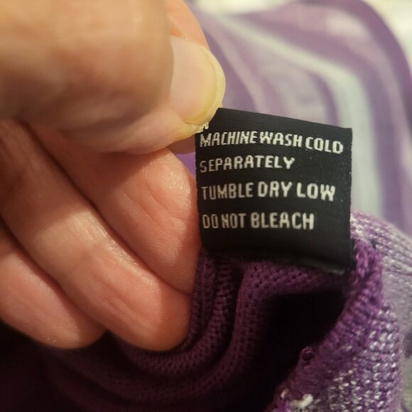 Luxton Full Zip Purple Gray Geometric Elbow Patch Sweater Pockets Mens Large NWT - Picture 8 of 11